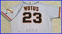 WOTUS size 48 #23 2017 SAN FRANCISCO GIANTS GAME USED jersey road gray ALT MLB