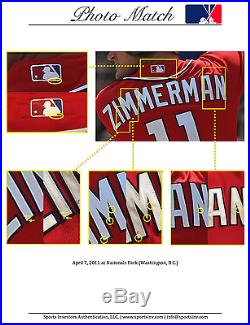 Washington Nationals Ryan Zimmerman Home Run Game Worn Used Baseball Jersey