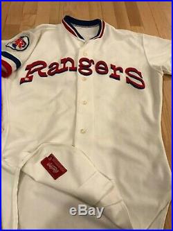 Wayne Tolleson Texas Rangers Home Game Used Jersey 1981 TR Patch
