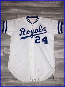 Willie Aikens 1983 Kansas City Royals MLB Baseball Game Worn Wilson Jersey 42