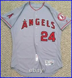 YOUNG size 44 #24 2018 LOS ANGELES ANGELS game used jersey road issued MLB HOLO