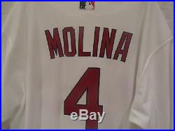 Yadier Molina'09 St. Louis Cardinals Game Used Home Jersey Cardinals Team LOA