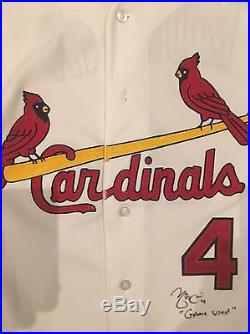 Yadier Molina 2011 Cardinals Game Used Worn Jersey With Stars! Great Use. Rare