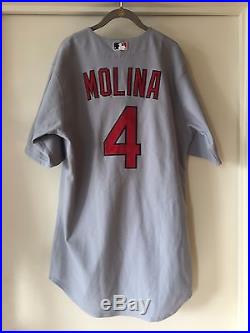 Yadier Molina Game Used & Worn Signed 2015 St. Louis Cardinals Jersey MLB COA