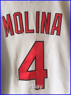 Yadier Molina Game Used & Worn Signed 2015 St. Louis Cardinals Jersey MLB COA