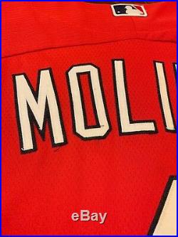 Yadier Molina Signed Game Used Team Issued Spring Training Jersey Cardinals MLB