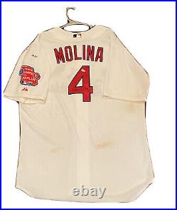 Yadier Molina Signed St. Louis Cardinals Game Used/Worn Joplin Jersey MLB HOLO