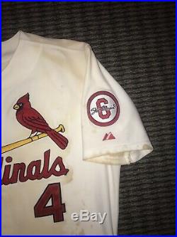 Yadier Molina St. Louis Cardinals Game Used Worn Jersey 2013 NLCS Game 6 MLB