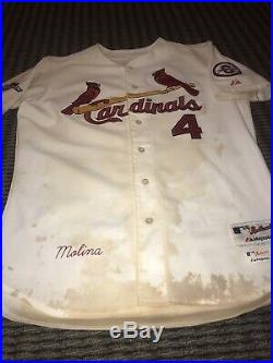 Yadier Molina St. Louis Cardinals Game Used Worn Jersey 2013 NLCS Game 6 MLB