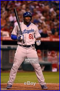 Yaseil Puig 2014 LA Dodgers road MLB authenticated game used worn jersey