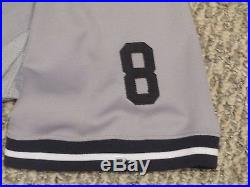 Young 2015 Yankees Game Jersey Road SZ 46 Berra postseason patches Steiner MLB