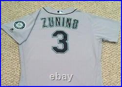 ZUNINO size 48 #3 2018 Seattle Mariners game used jersey road gray MLB HOLOGRAM
